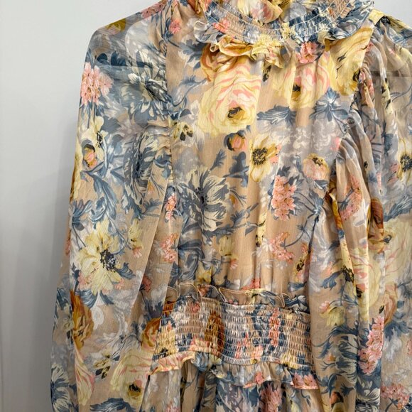 Elliatt White and Yellow Ruffled Tiered Sundress Mock Neck - Picture 5 of 9